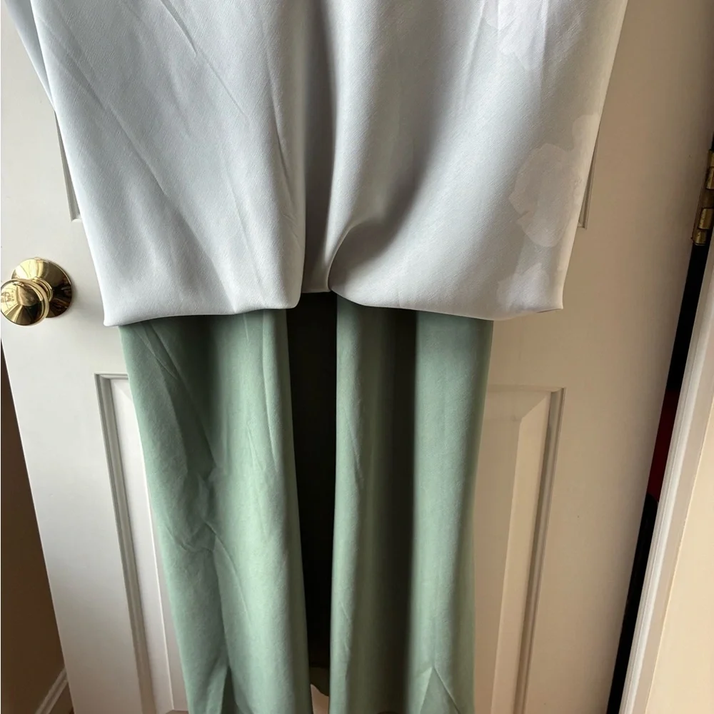 Abercrombie & Fitch Plunge Cowl Back Maxi Dress Floral Green Size XLT (Tall) NWT